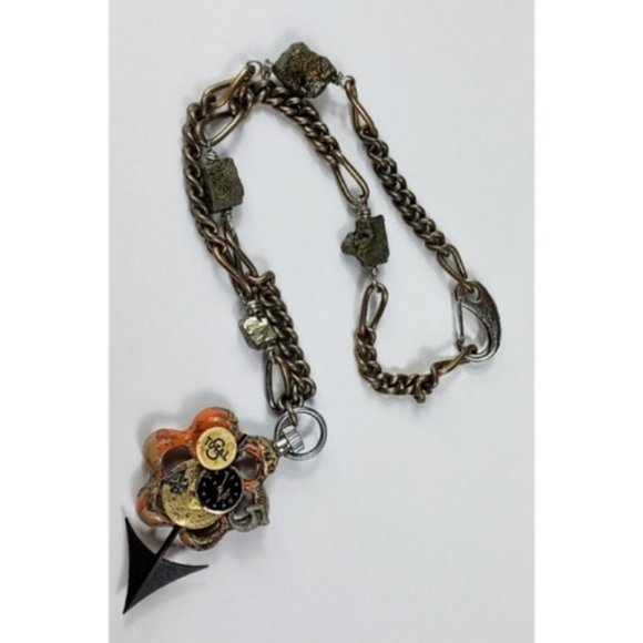 VTG Chain Necklace Pyrite Industrial Watch - Picture 2 of 3